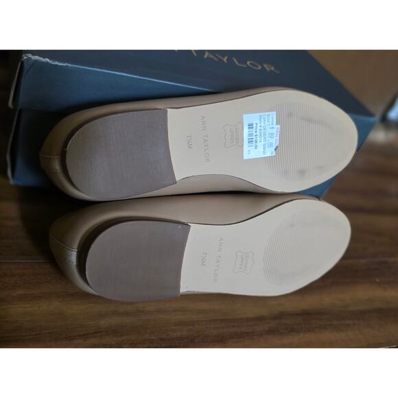 NEW Ann Taylor Missy Cap Toe Leather Ballet Flat - desert sand - 7.5 - 836015 - Picture 3 of 6